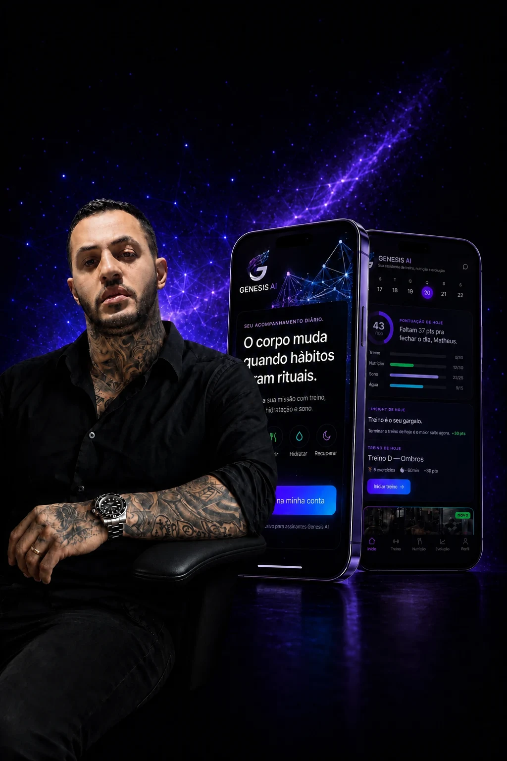Matheus com o app Genesis AI