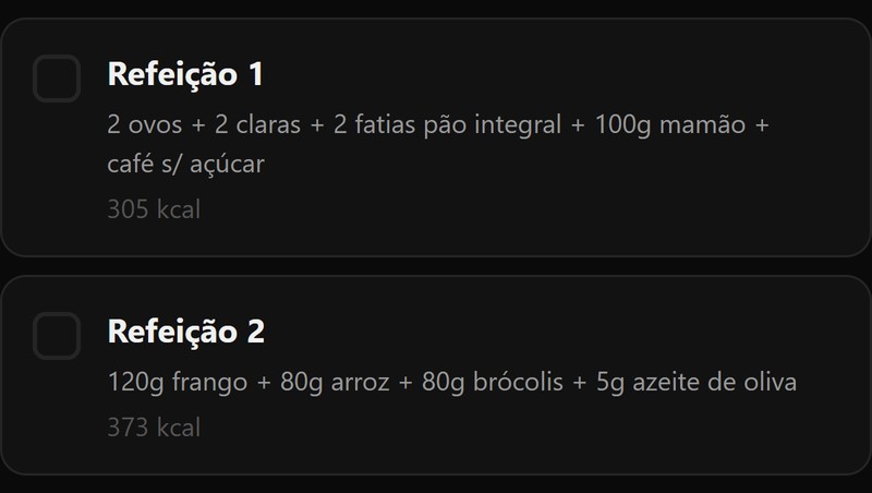 Refeições com comida brasileira